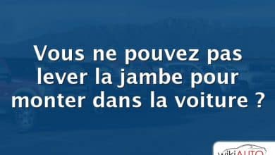 Vous ne pouvez pas lever la jambe pour monter dans la voiture ?